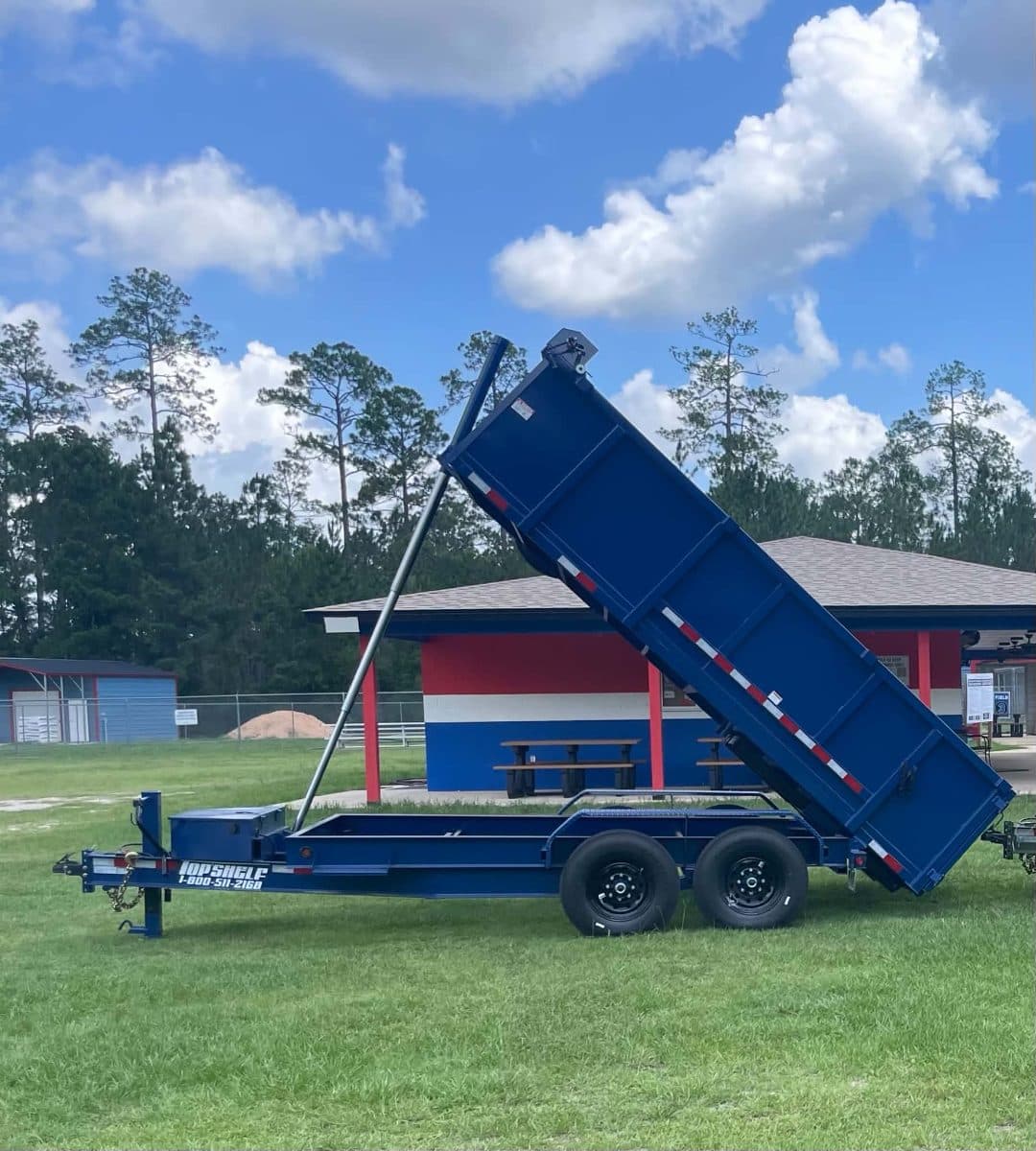 Blue Dump Trailer 7x14x3 ft (3000 lbs included in base price)